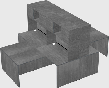 Quad l-shaped office desks