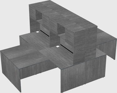 Quad l-shaped office desks