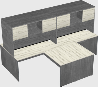 Quad l-shaped office desks