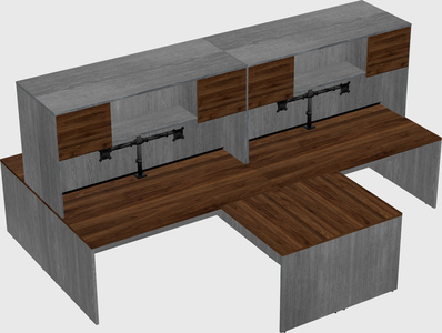 Quad l-shaped office desks