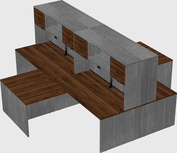 Quad l-shaped office desks