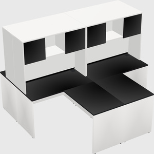 Quad l-shaped office desks