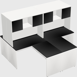 Quad l-shaped office desks