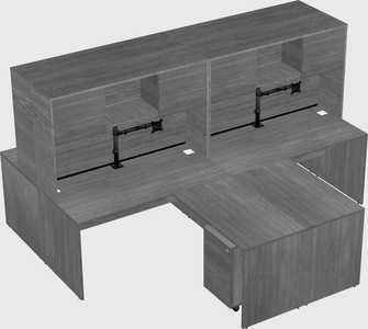 Quad l-shaped office desks