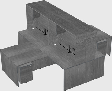 Quad l-shaped office desks