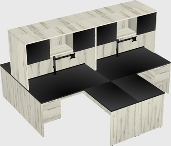 Quad l-shaped office desks