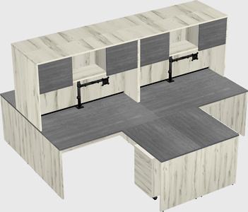 Quad l-shaped office desks