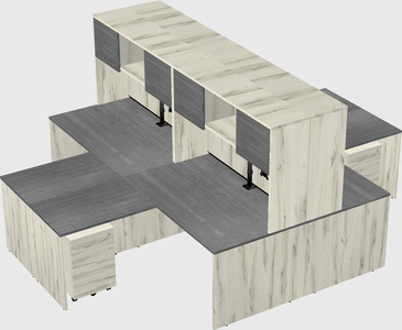 Quad l-shaped office desks