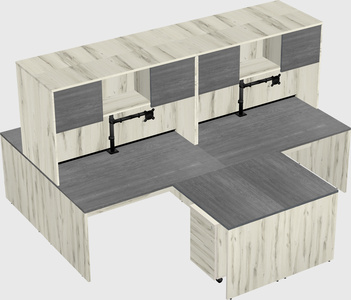 Quad l-shaped office desks