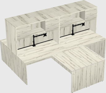 Quad l-shaped office desks
