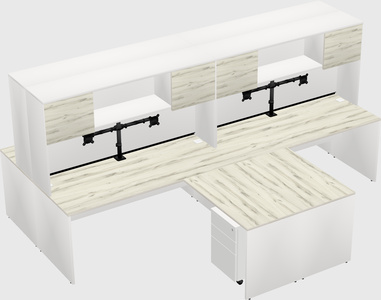 Quad l-shaped office desks