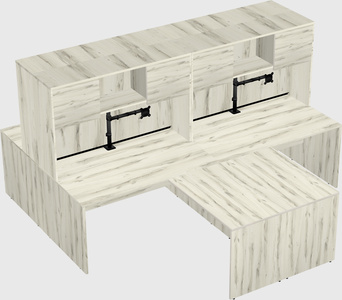 Quad l-shaped office desks