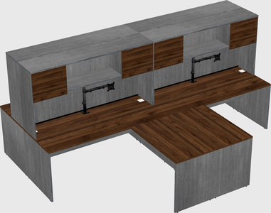 Quad l-shaped office desks