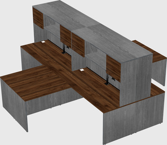 Quad l-shaped office desks