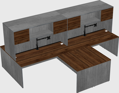 Quad l-shaped office desks