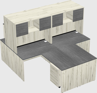 Quad l-shaped office desks
