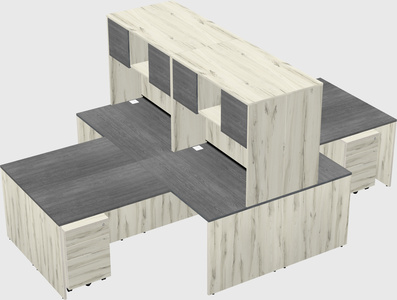 Quad l-shaped office desks