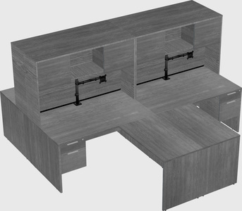 Quad l-shaped office desks