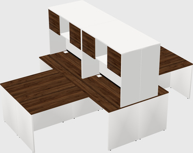 Quad l-shaped office desks