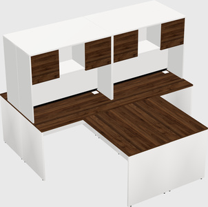 Quad l-shaped office desks