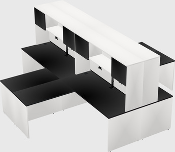 Quad l-shaped office desks