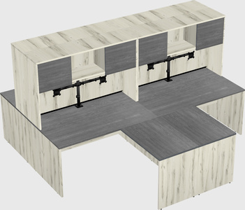 Quad l-shaped office desks