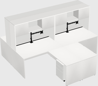 Quad l-shaped office desks