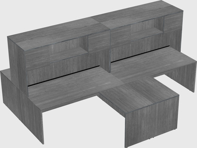 Quad l-shaped office desks