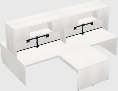 Quad l-shaped office desks