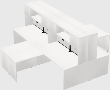 Quad l-shaped office desks