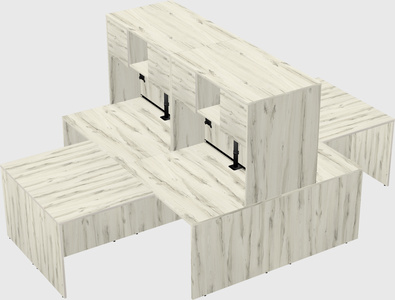 Quad l-shaped office desks
