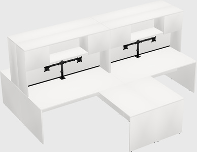Quad l-shaped office desks