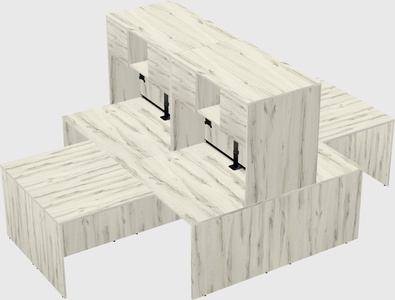 Quad l-shaped office desks