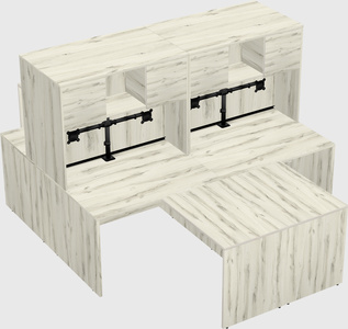 Quad l-shaped office desks