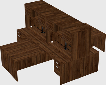 Quad l-shaped office desks