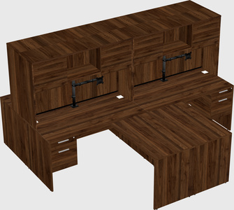 Quad l-shaped office desks