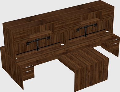 Quad l-shaped office desks