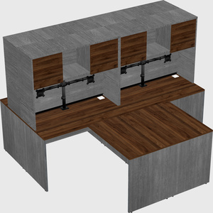 Quad l-shaped office desks