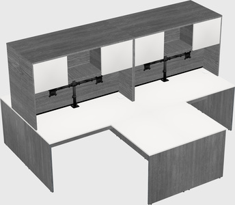 Quad l-shaped office desks