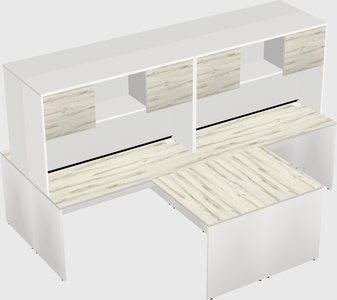 Quad l-shaped office desks
