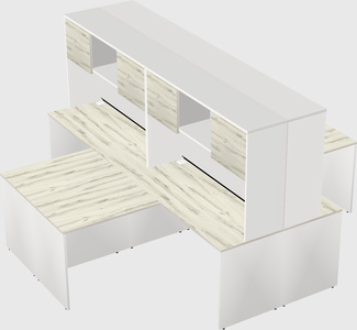 Quad l-shaped office desks