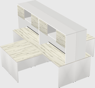 Quad l-shaped office desks