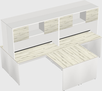 Quad l-shaped office desks
