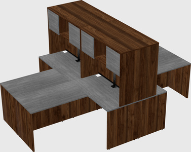 Quad l-shaped office desks