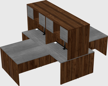 Quad l-shaped office desks