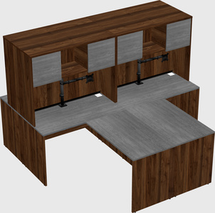 Quad l-shaped office desks