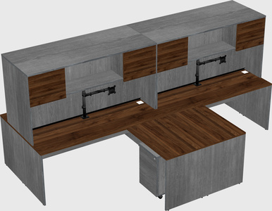 Quad l-shaped office desks
