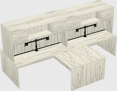 Quad l-shaped office desks