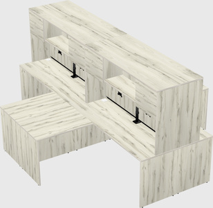 Quad l-shaped office desks