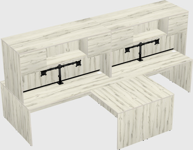 Quad l-shaped office desks